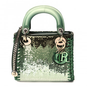 CHRISTIAN DIOR Calfskin Sequin Gradient Stitched Mini Lady