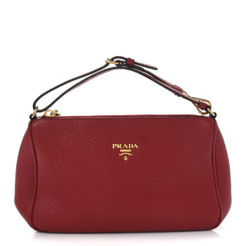 PRADA Vitello Daino Pochette Bag Rosso