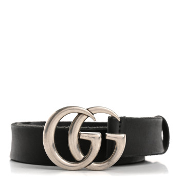 GUCCI Faded Calfskin Double G 30mm Belt 85 34 Black