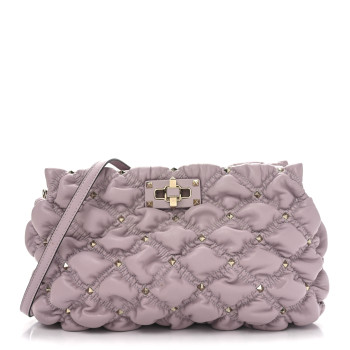 VALENTINO GARAVANI Nappa Spikeme Clutch Rose Quartz