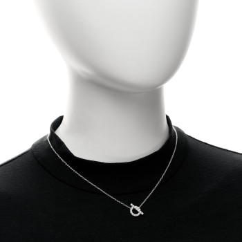 HERMES 18K White Gold Diamond Finesse Pendant Necklace