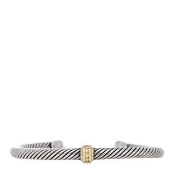 DAVID YURMAN Sterling Silver 14K Yellow Gold 5mm Cable Classics Single Station Bracelet