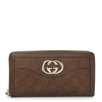 GUCCI Guccissima Sukey Zip Around Wallet Brown