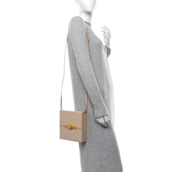 BOTTEGA VENETA Calfskin Daisey Box Clutch  Beige