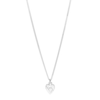 GUCCI Sterling Silver Heart Knot Pendant Necklace