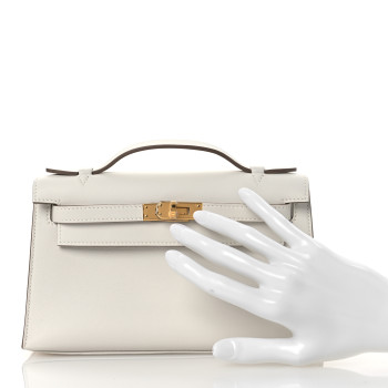 HERMES Swift Kelly Pochette Clutch Craie