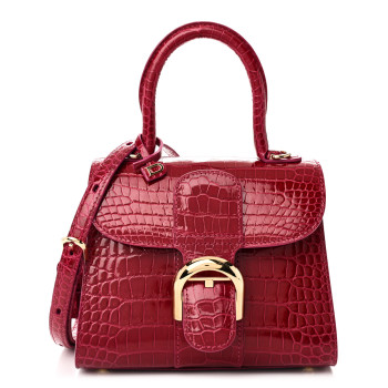 DELVAUX Crocodile Mini Brillant Satchel Pink