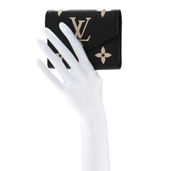 LOUIS VUITTON Empreinte Monogram Giant Victorine Wallet Black Beige