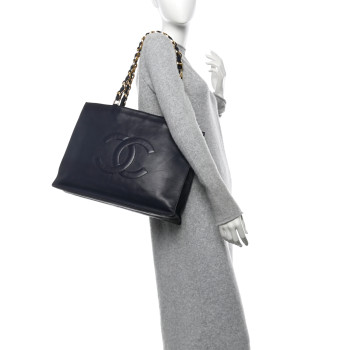 CHANEL Lambskin CC Tote Navy