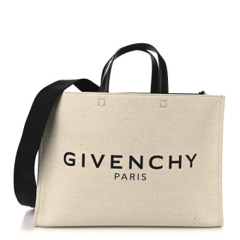 GIVENCHY Canvas Bond Shopper Tote Beige Black