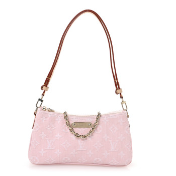LOUIS VUITTON Monogram Denim Liv Pochette Washed Pink