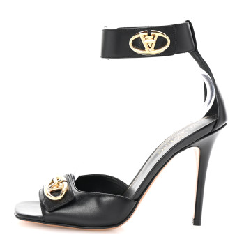 VALENTINO GARAVANI Calfskin VLogo 105mm Locker Sandals 36.5 Black