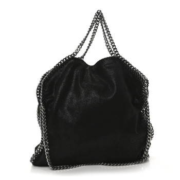 STELLA MCCARTNEY Shaggy Deer Falabella Fold Over Tote Black