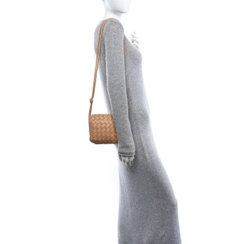 BOTTEGA VENETA Nappa Intrecciato Mini Loop Camera Bag Almond