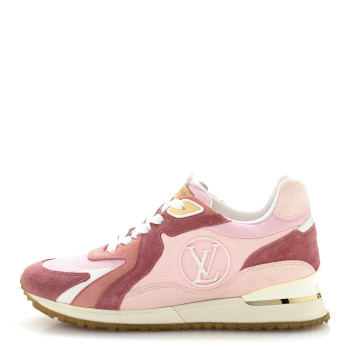 LOUIS VUITTON Suede Calfskin Run Away Sneakers 37.5 Pink