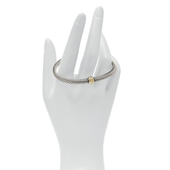 DAVID YURMAN Sterling Silver 14K Yellow Gold 5mm Cable Classics Single Station Bracelet
