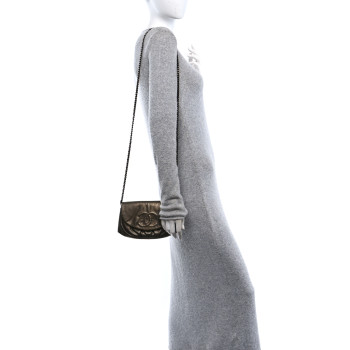 CHANEL Metallic Caviar Half Moon Wallet On Chain WOC Bronze