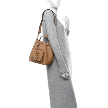 LOUIS VUITTON Calfskin Lockme Bucket MM Arizona Beige