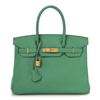 HERMES Taurillon Clemence Birkin 30 Menthe