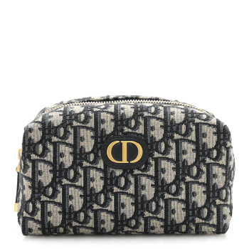 CHRISTIAN DIOR Oblique 30 Montaigne Cosmetic Pouch Blue