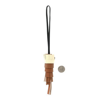 HERMES Milo Lambskin Epsom Chouette Bag Charm Gold Pain D'Epice Black Nata White