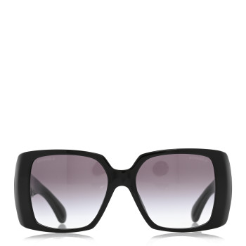CHANEL Acetate Rectangle Sunglasses 71551A Black
