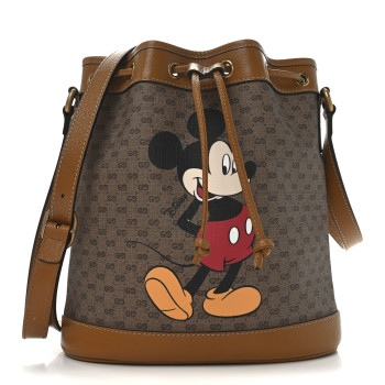 GUCCI X DISNEY Mini Vintage GG Supreme Monogram Bucket Bag Beige Vintage Sun Oil