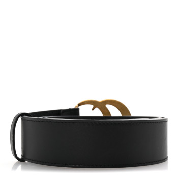 GUCCI Calfskin Double G 40mm Belt 85 34 Black