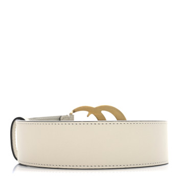 GUCCI Calfskin Double G 40mm Belt 75 30 Mystic White