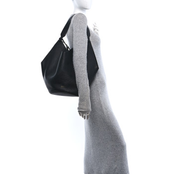KHAITE Pebbled Sport Calfskin Medium Lotus Tote Black