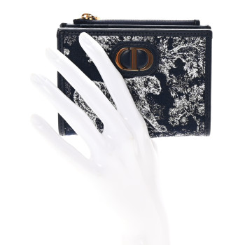CHRISTIAN DIOR Toile De Jouy Reverse Jacquard 30 Montaigne Wallet Blue