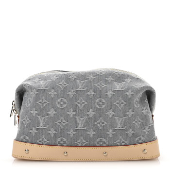 LOUIS VUITTON Monogram Denim Cosmetic Pouch GM Cloudy Cloudy Grey