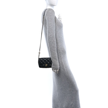 CHANEL Lambskin Quilted Small My Precious Flap Black
