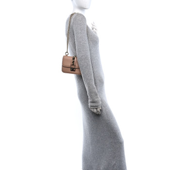 VALENTINO GARAVANI Vitello Mini Glam Lock Rockstud Flap Poudre