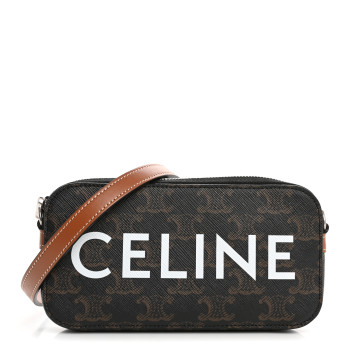 CELINE Triomphe Canvas Horizontal Pouch Tan