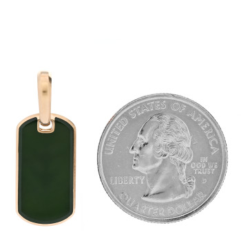 DAVID YURMAN 18K Yellow Gold Nephrite Jade 21mm Chevron Dog Tag Pendant
