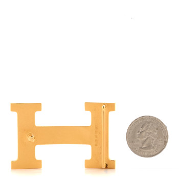 HERMES Polished 32mm H Belt Buckle Gold