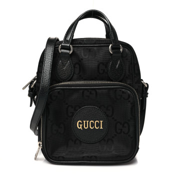 GUCCI Econyl Nylon Monogram Off The Grid Shoulder Bag Black