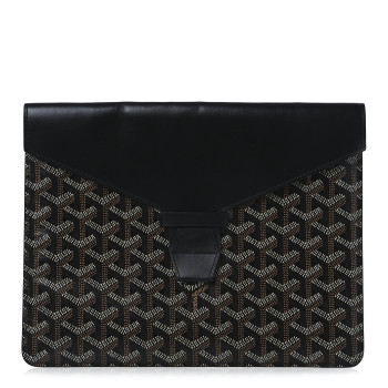 GOYARD Goyardine Commando Envelope 2 Flat Large Pouch Black