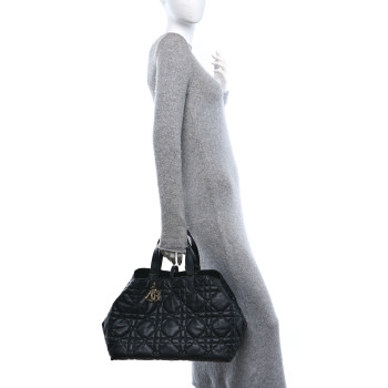 CHRISTIAN DIOR Calfskin Macrocannage Large Toujours Black