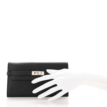 HERMES Chevre Mysore Kelly Longue Wallet Black HERMES Chevre Mysore Kelly Longue Wallet Black