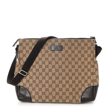 GUCCI Monogram Messenger Bag Ebony