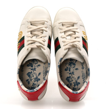 GUCCI X SEGA Calfskin Ayers Web Guccy Womens Ace Sneakers 37 White
