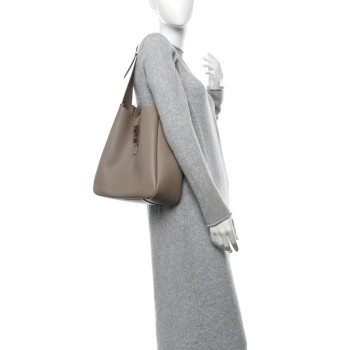 SAINT LAURENT Supple Calfskin Large Le 5 A 7 Soft Hobo Dusty Grey