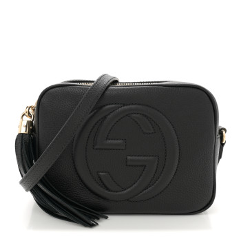 GUCCI Pebbled Calfskin Small Soho Disco Bag Black