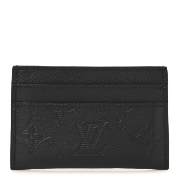 LOUIS VUITTON Calfskin Monogram Shadow Double Card Holder Black