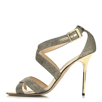 JIMMY CHOO Metallic Lottie Sandals 38.5 Gold
