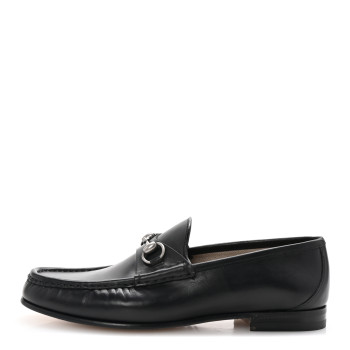 GUCCI Betis Glamour Calfskin Horsebit Mens Jordaan Loafers 9 Black