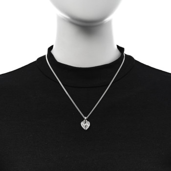 GUCCI Sterling Silver Heart Knot Pendant Necklace