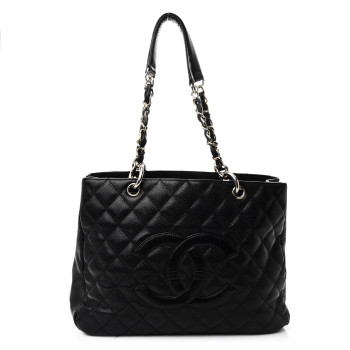 CHANEL Caviar Quilted Grand Shopping Tote GST Black